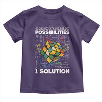 Funny Speed Cubing Toddler T Shirt One Solution Math Puzzle Cube - Wonder Print Shop