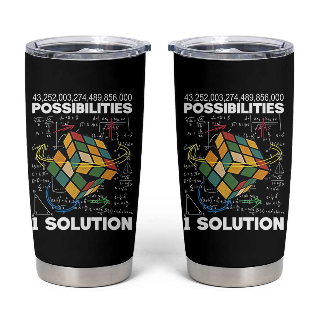 Funny Speed Cubing Tumbler Cup One Solution Math Puzzle Cube