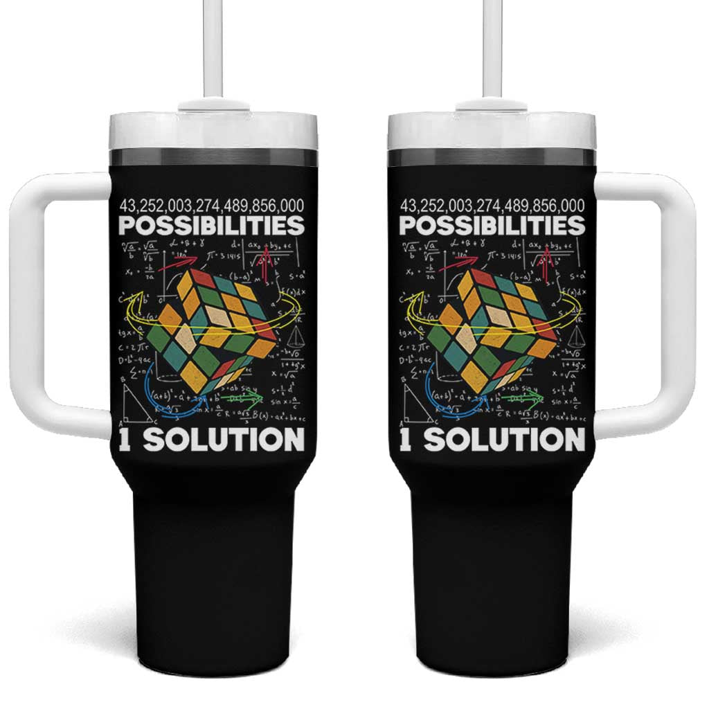 Funny Speed Cubing Tumbler With Handle One Solution Math Puzzle Cube