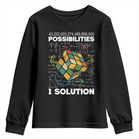 Funny Speed Cubing Youth Sweatshirt One Solution Math Puzzle Cube - Wonder Print Shop