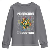 Funny Speed Cubing Youth Sweatshirt One Solution Math Puzzle Cube - Wonder Print Shop