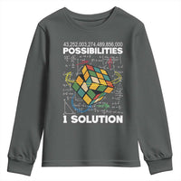 Funny Speed Cubing Youth Sweatshirt One Solution Math Puzzle Cube - Wonder Print Shop