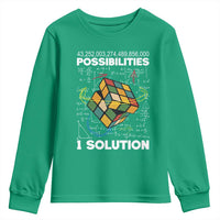 Funny Speed Cubing Youth Sweatshirt One Solution Math Puzzle Cube - Wonder Print Shop
