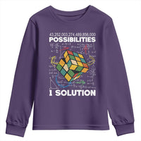 Funny Speed Cubing Youth Sweatshirt One Solution Math Puzzle Cube - Wonder Print Shop