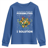 Funny Speed Cubing Youth Sweatshirt One Solution Math Puzzle Cube - Wonder Print Shop