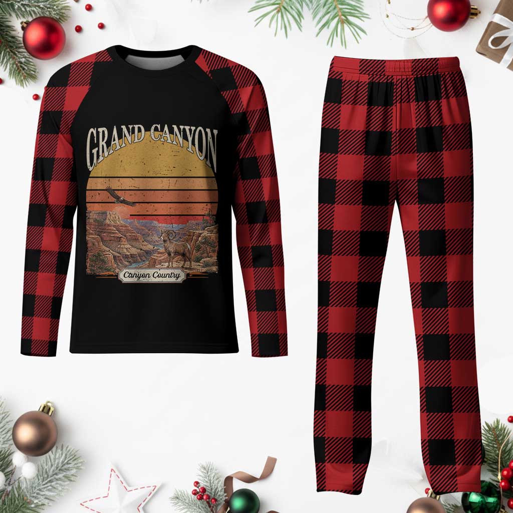 Grand Canyon Arizona 90s Desert Sunset Nostalgia Hiking Plaid Pajama Set