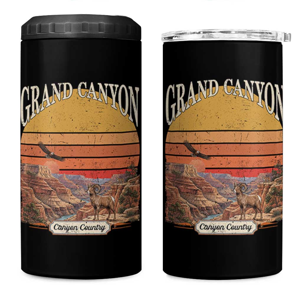 Grand Canyon Arizona 90s Desert Sunset Nostalgia Hiking 4 in 1 Can Cooler Tumbler