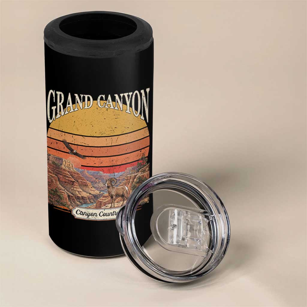 Grand Canyon Arizona 90s Desert Sunset Nostalgia Hiking 4 in 1 Can Cooler Tumbler