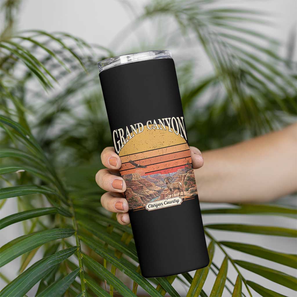 Grand Canyon Arizona 90s Desert Sunset Nostalgia Hiking Skinny Tumbler