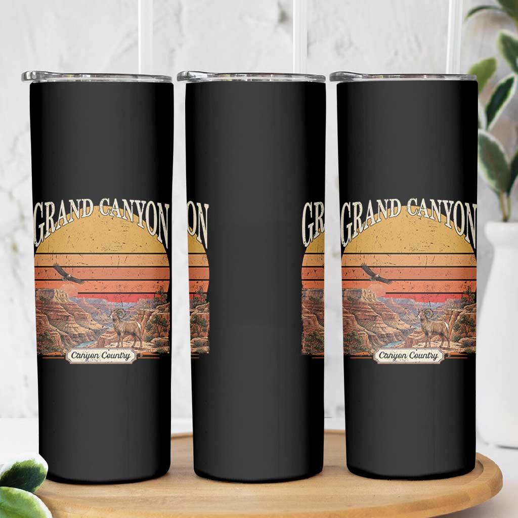 Grand Canyon Arizona 90s Desert Sunset Nostalgia Hiking Skinny Tumbler