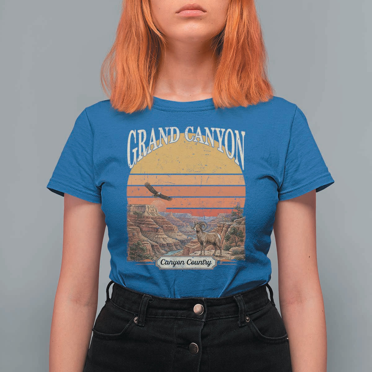 Grand Canyon Arizona 90s Desert Sunset Nostalgia Hiking T Shirt For Women