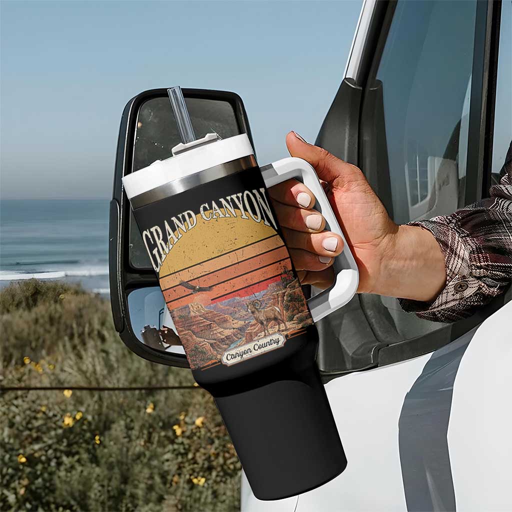 Grand Canyon Arizona 90s Desert Sunset Nostalgia Hiking Tumbler With Handle