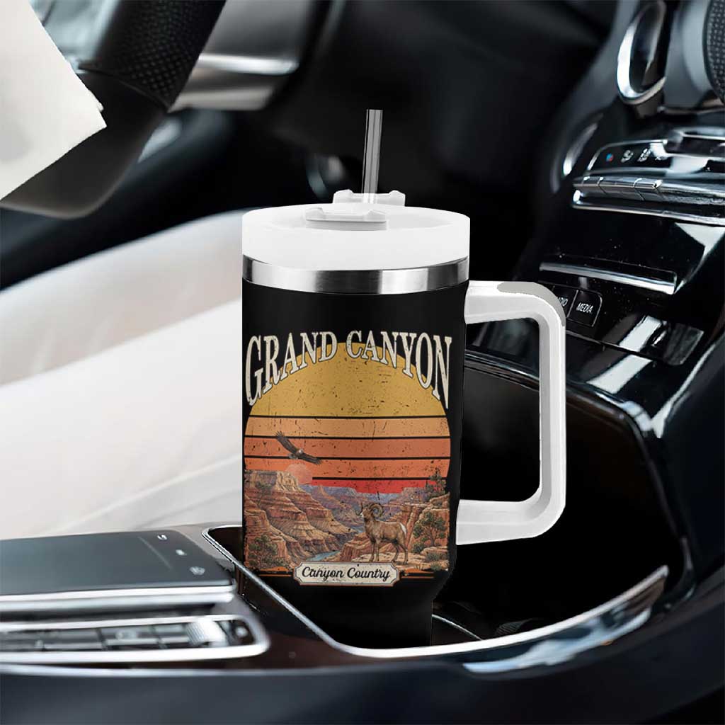 Grand Canyon Arizona 90s Desert Sunset Nostalgia Hiking Tumbler With Handle