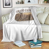 Grand Canyon National Park Arizona Established 1919 Throw Blanket Retro Deer Wildlife Nature Hiking Southwest Souvenir