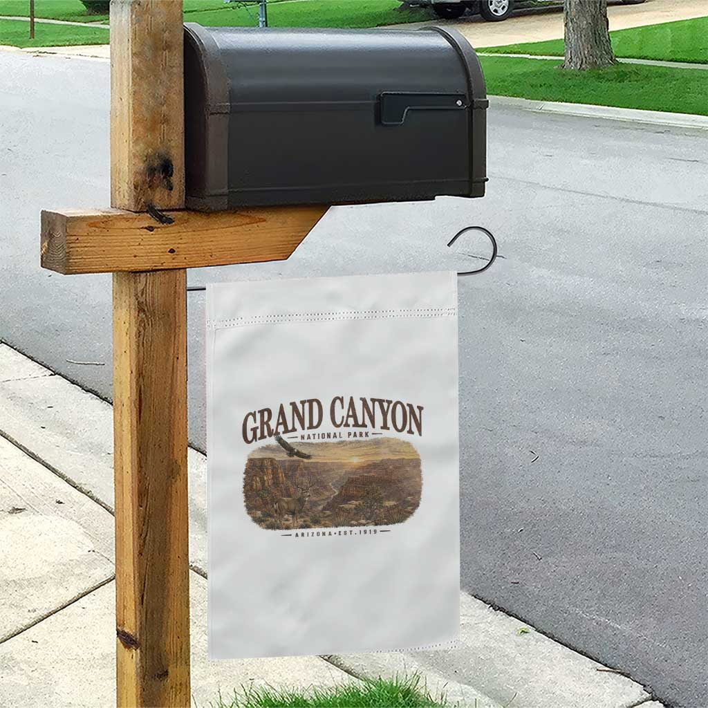 Grand Canyon National Park Arizona Established 1919 Garden Flag Retro Deer Wildlife Nature Hiking Southwest Souvenir