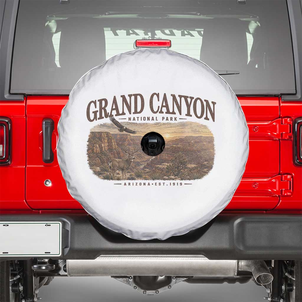 Grand Canyon National Park Arizona Established 1919 Spare Tire Cover Retro Deer Wildlife Nature Hiking Southwest Souvenir