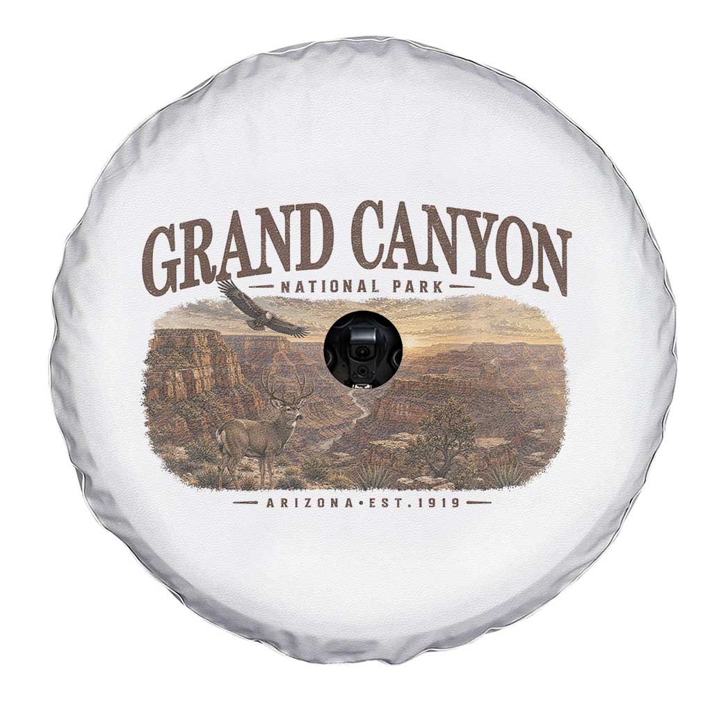 Grand Canyon National Park Arizona Established 1919 Spare Tire Cover Retro Deer Wildlife Nature Hiking Southwest Souvenir