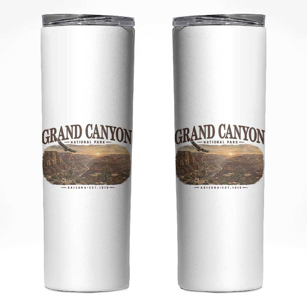 Grand Canyon National Park Arizona Established 1919 Skinny Tumbler Retro Deer Wildlife Nature Hiking Southwest Souvenir