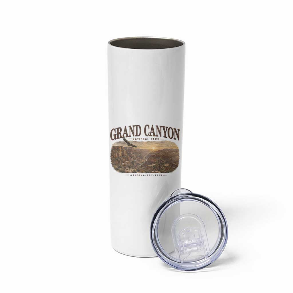 Grand Canyon National Park Arizona Established 1919 Skinny Tumbler Retro Deer Wildlife Nature Hiking Southwest Souvenir