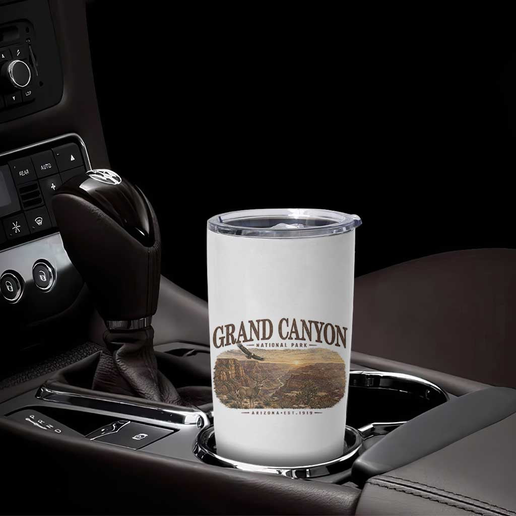 Grand Canyon National Park Arizona Established 1919 Tumbler Cup Retro Deer Wildlife Nature Hiking Southwest Souvenir