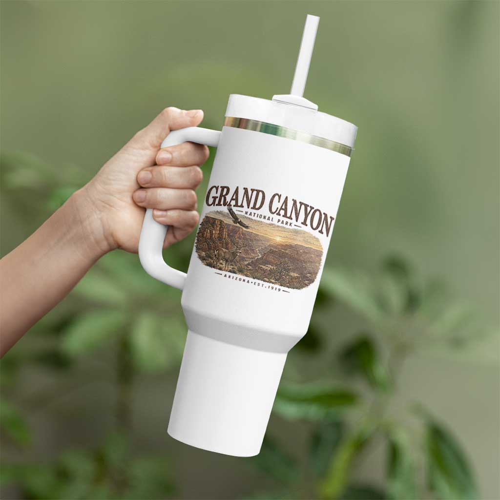 Grand Canyon National Park Arizona Established 1919 Tumbler With Handle Retro Deer Wildlife Nature Hiking Southwest Souvenir