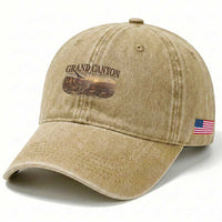 Grand Canyon National Park Arizona Established 1919 Washed Cotton Baseball Cap Retro Deer Wildlife Nature Hiking Southwest Souvenir