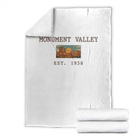 Retro Monument Valley Arizona Sunset Established 1958 Throw Blanket Southwest Desert Road Trip Eagle Nature Souvenir