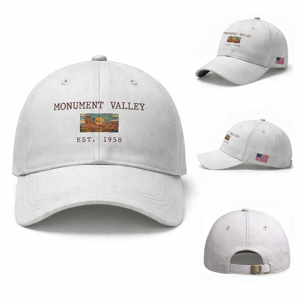 Retro Monument Valley Arizona Sunset Established 1958 Baseball Cap Southwest Desert Road Trip Eagle Nature Souvenir