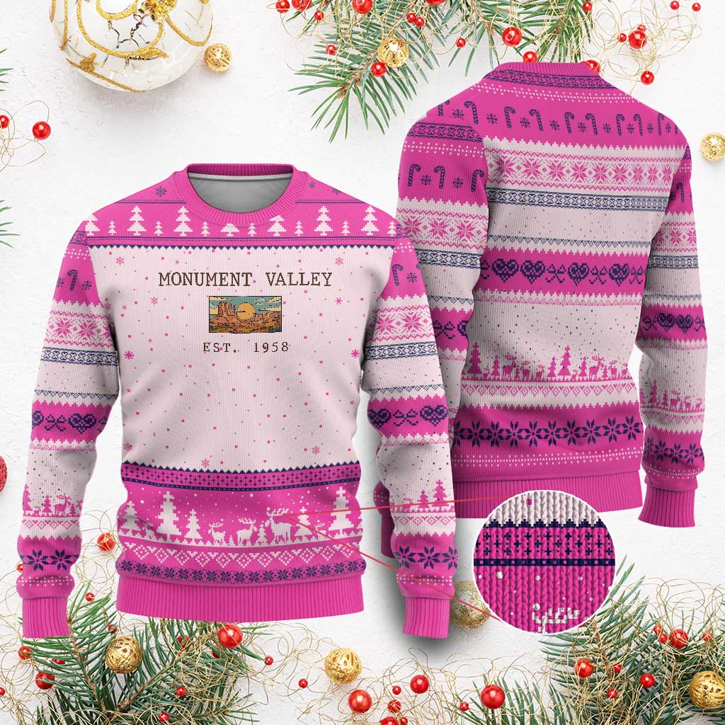 Retro Monument Valley Arizona Sunset Established 1958 Ugly Christmas Sweater Southwest Desert Road Trip Eagle Nature Souvenir