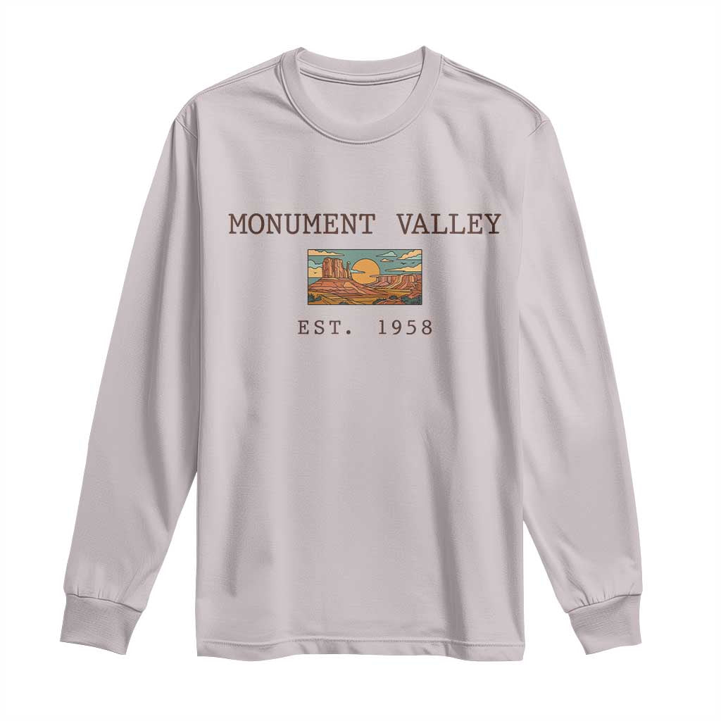 Retro Monument Valley Arizona Sunset Established 1958 Long Sleeve Shirt Southwest Desert Road Trip Eagle Nature Souvenir