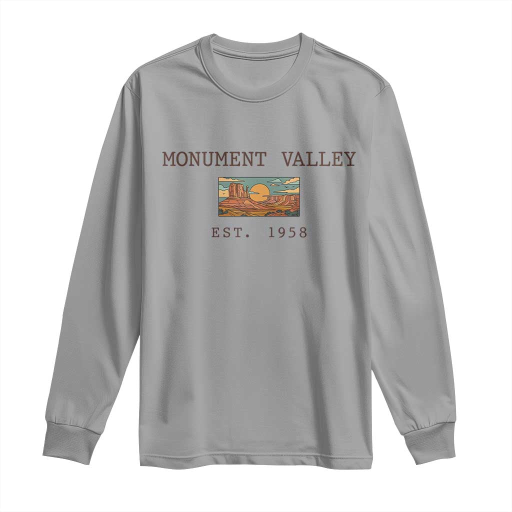 Retro Monument Valley Arizona Sunset Established 1958 Long Sleeve Shirt Southwest Desert Road Trip Eagle Nature Souvenir