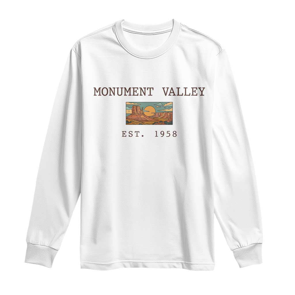 Retro Monument Valley Arizona Sunset Established 1958 Long Sleeve Shirt Southwest Desert Road Trip Eagle Nature Souvenir