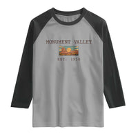 Retro Monument Valley Arizona Sunset Established 1958 Raglan Shirt Southwest Desert Road Trip Eagle Nature Souvenir
