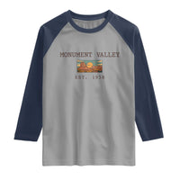 Retro Monument Valley Arizona Sunset Established 1958 Raglan Shirt Southwest Desert Road Trip Eagle Nature Souvenir