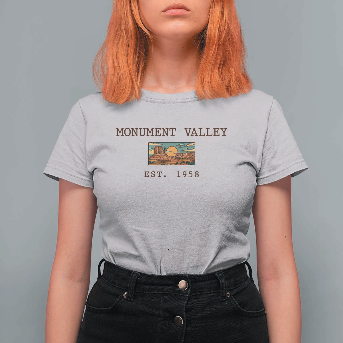Retro Monument Valley Arizona Sunset Established 1958 T Shirt For Women Southwest Desert Road Trip Eagle Nature Souvenir