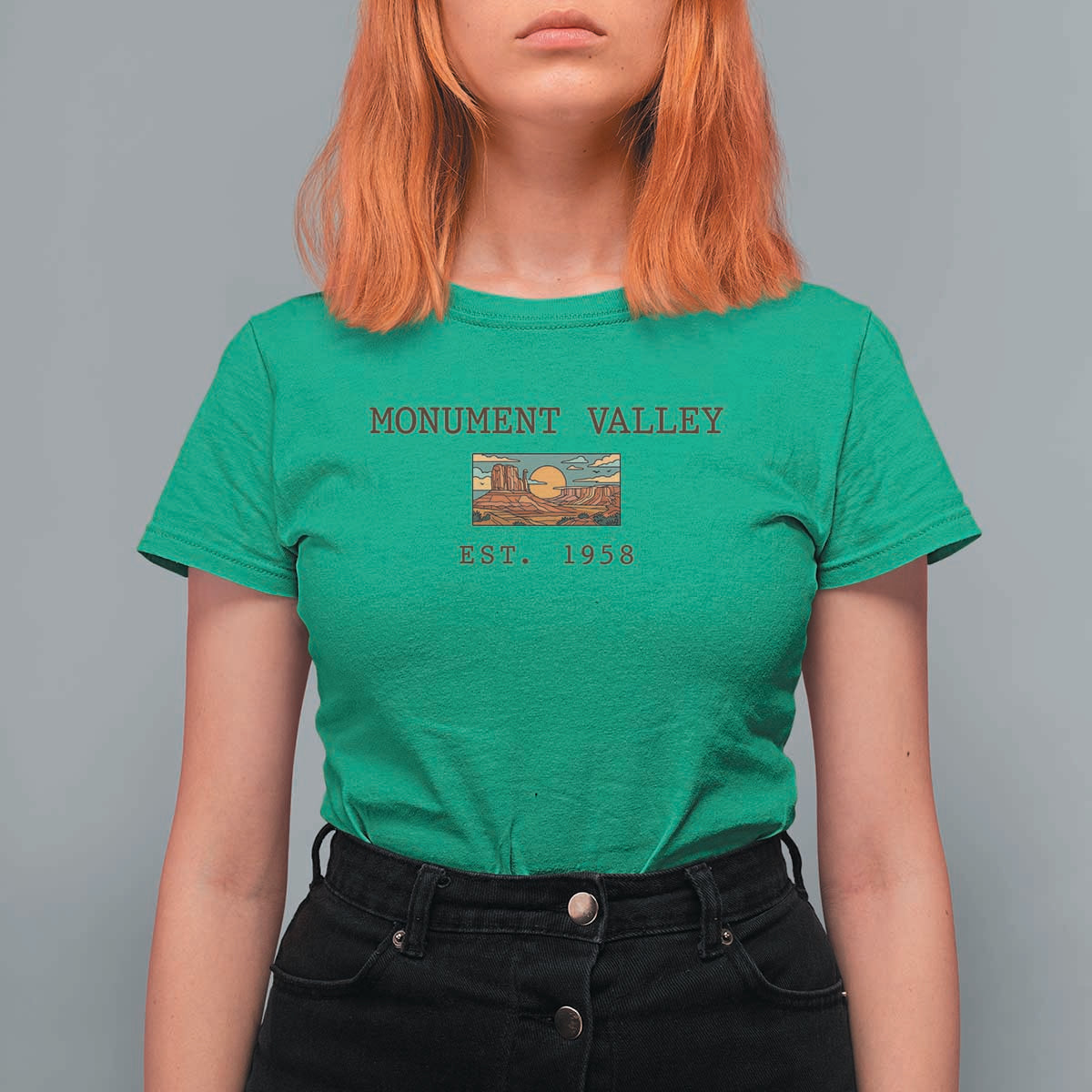 Retro Monument Valley Arizona Sunset Established 1958 T Shirt For Women Southwest Desert Road Trip Eagle Nature Souvenir