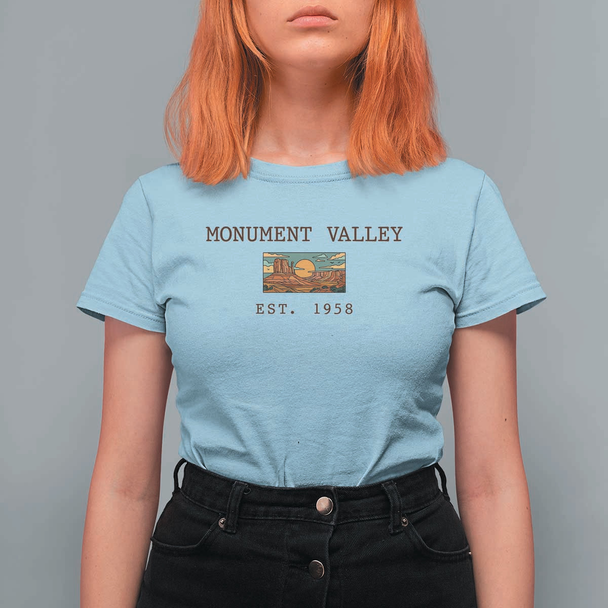 Retro Monument Valley Arizona Sunset Established 1958 T Shirt For Women Southwest Desert Road Trip Eagle Nature Souvenir