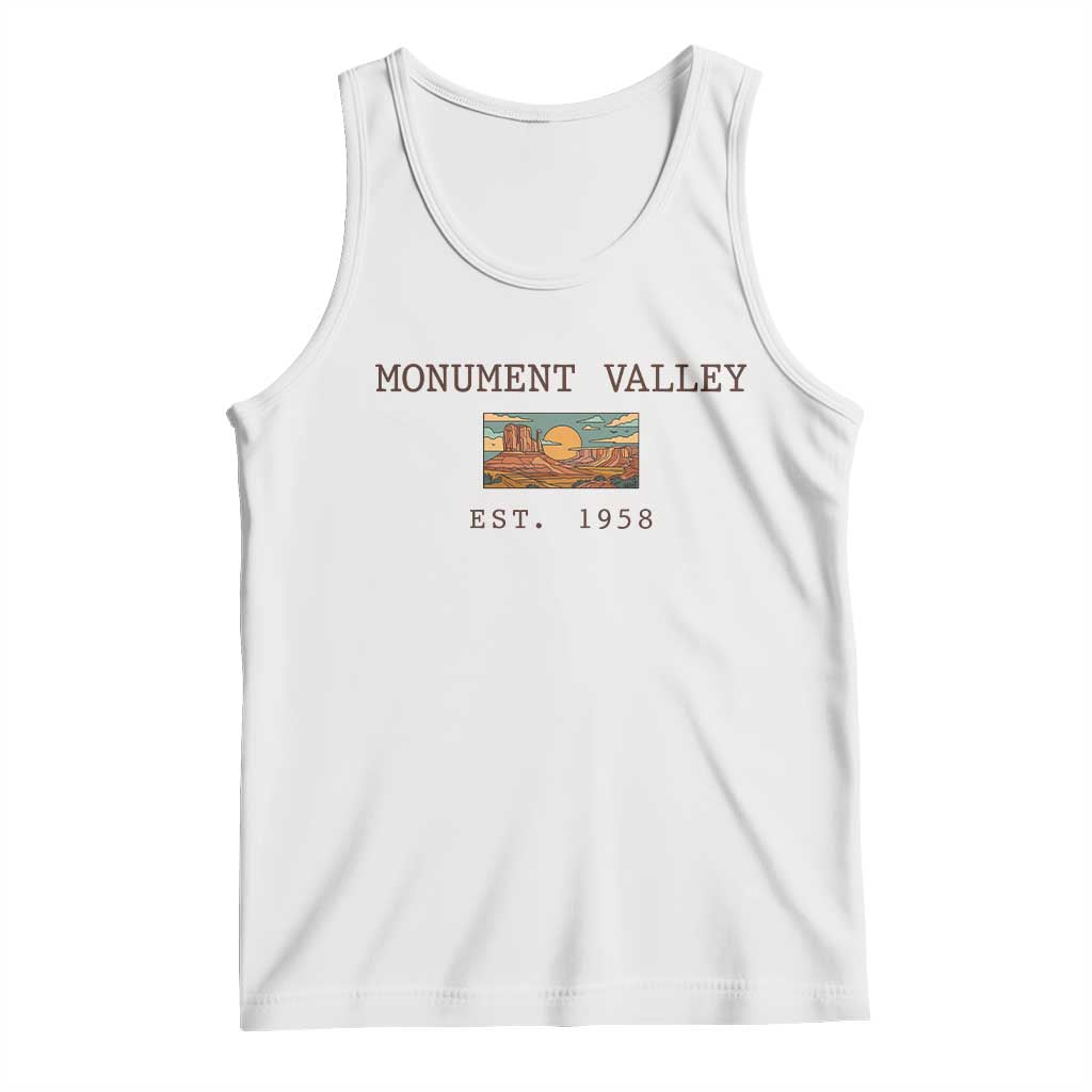 Retro Monument Valley Arizona Sunset Established 1958 Tank Top Southwest Desert Road Trip Eagle Nature Souvenir