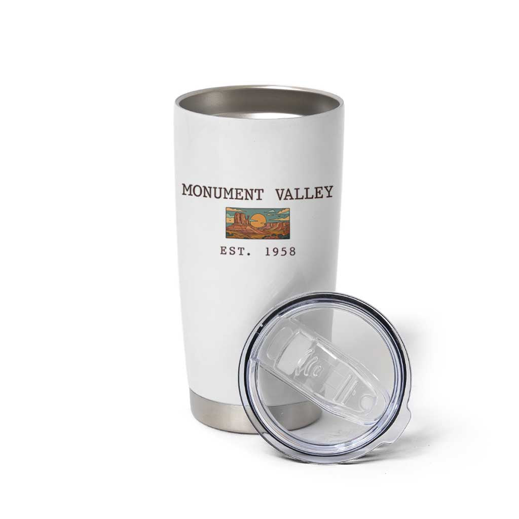 Retro Monument Valley Arizona Sunset Established 1958 Tumbler Cup Southwest Desert Road Trip Eagle Nature Souvenir