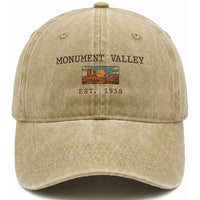 Retro Monument Valley Arizona Sunset Established 1958 Washed Cotton Baseball Cap Southwest Desert Road Trip Eagle Nature Souvenir