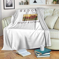 Vintage Sedona Arizona Established 1902 Throw Blanket Southwest Desert Cactus Scenic Nature Souvenir