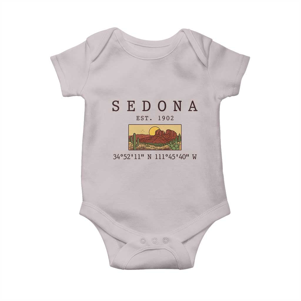 Vintage Sedona Arizona Established 1902 Baby Onesie Southwest Desert Cactus Scenic Nature Souvenir