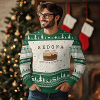 Vintage Sedona Arizona Established 1902 Ugly Christmas Sweater Southwest Desert Cactus Scenic Nature Souvenir