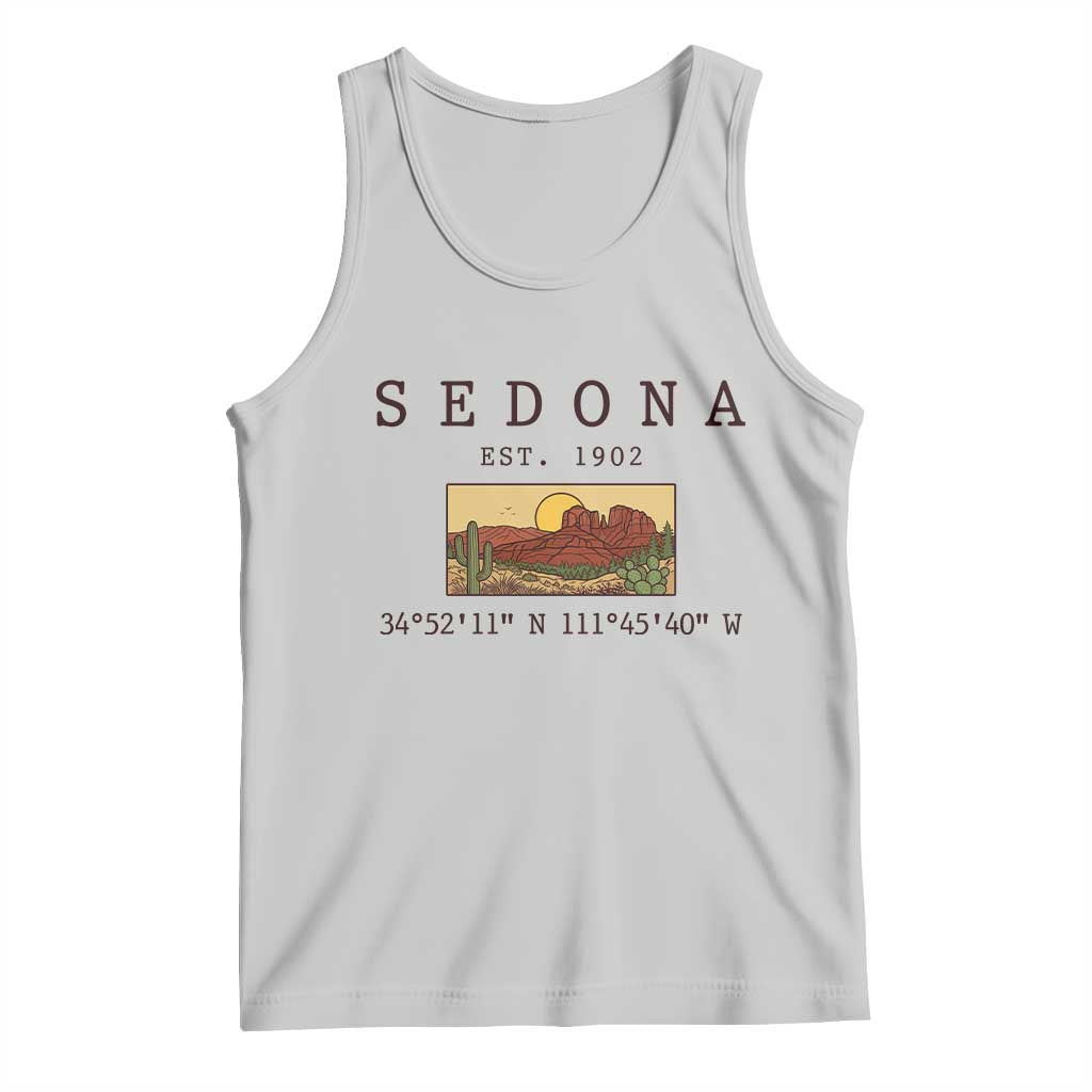 Vintage Sedona Arizona Established 1902 Tank Top Southwest Desert Cactus Scenic Nature Souvenir
