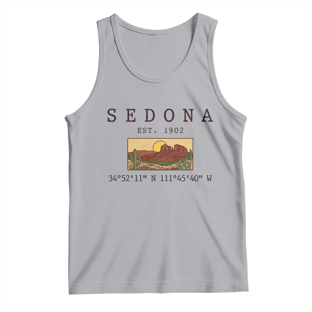 Vintage Sedona Arizona Established 1902 Tank Top Southwest Desert Cactus Scenic Nature Souvenir