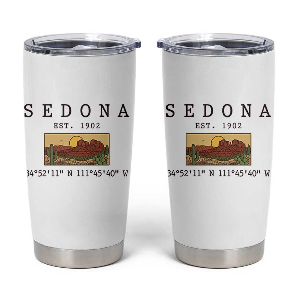 Vintage Sedona Arizona Established 1902 Tumbler Cup Southwest Desert Cactus Scenic Nature Souvenir