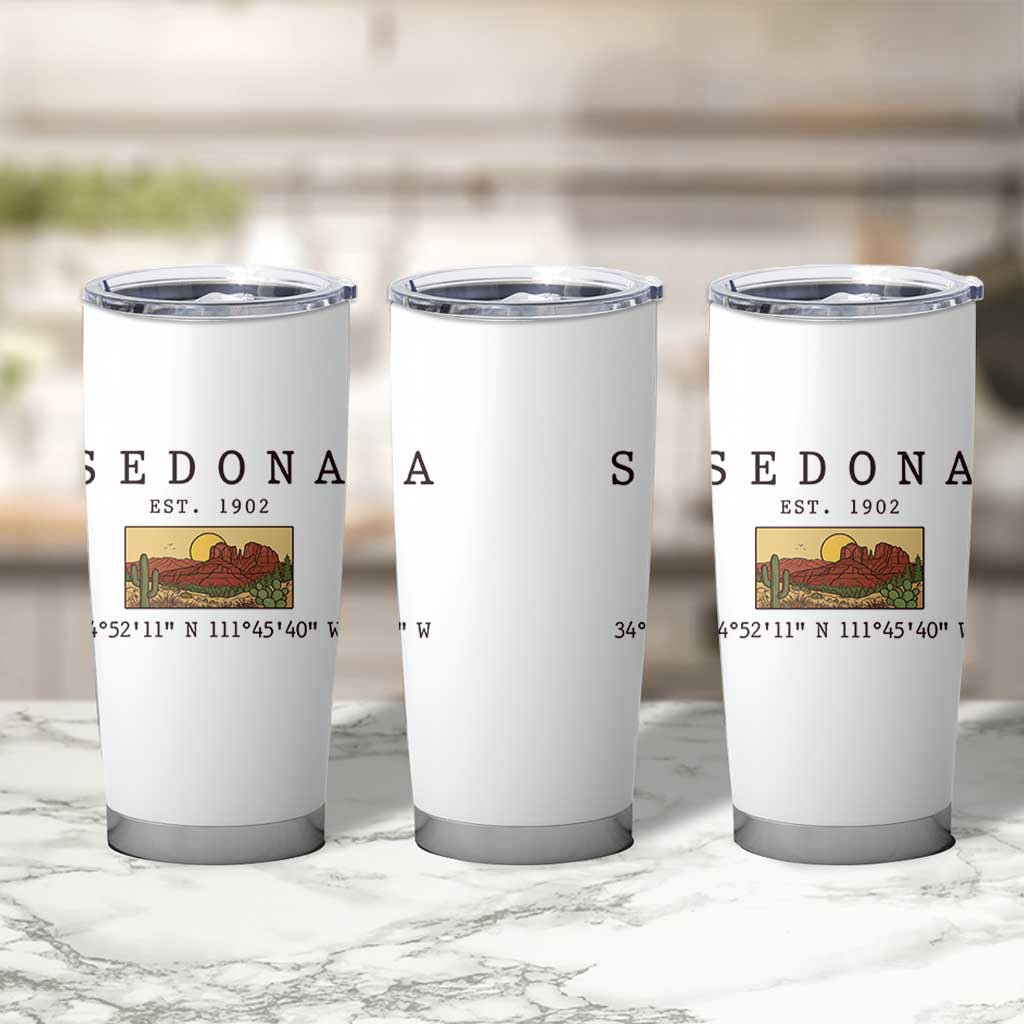 Vintage Sedona Arizona Established 1902 Tumbler Cup Southwest Desert Cactus Scenic Nature Souvenir