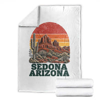 Retro Sedona Arizona Mountain Throw Blanket Southwest Hiking Outdoor Nature Souvenir