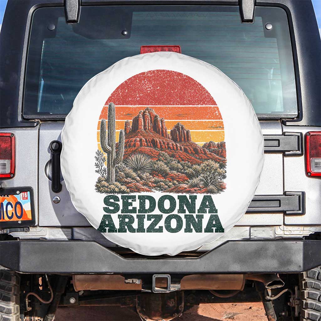 Retro Sedona Arizona Mountain Spare Tire Cover Southwest Hiking Outdoor Nature Souvenir