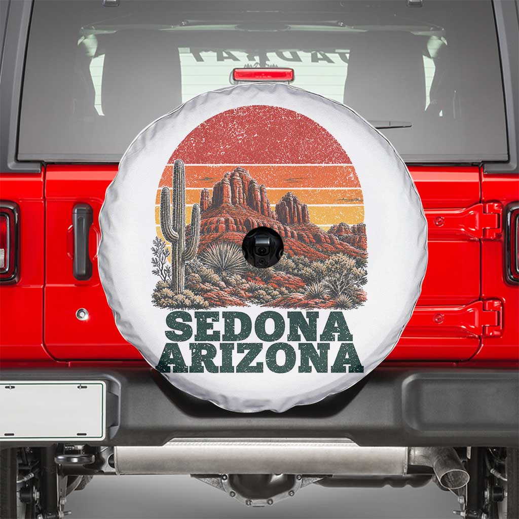 Retro Sedona Arizona Mountain Spare Tire Cover Southwest Hiking Outdoor Nature Souvenir